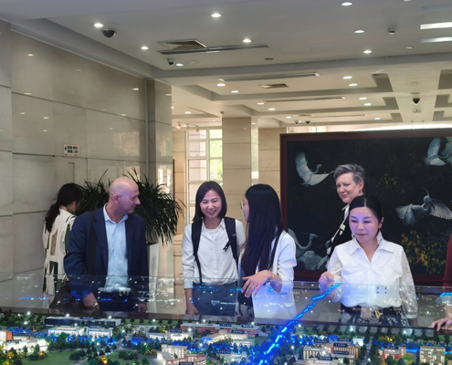 PCST President Fabien Medvecky and delegation members tour the Shanghai Jiao Tong University History Museum during their visit to Shanghai.